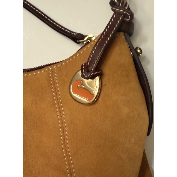 DOONEY & BOURKE Vintage Hobo Shoulder Bag Caramel Suede Brown Leather Old Money - Picture 3 of 15